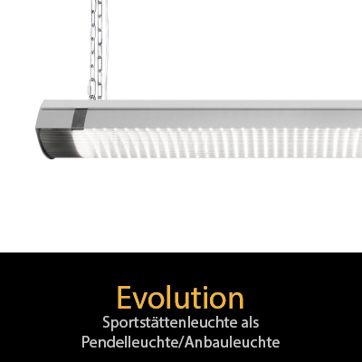 Kotzolt Evolution Sporthallenleuchte ballwurfsicher LED Einzelleuchte und Lichtband